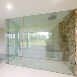 sauna de vidro residencial