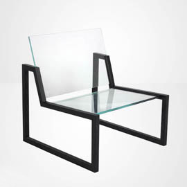 cadeira de vidro, poltrona de vidro bordi