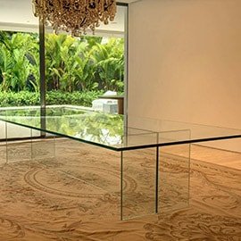 mesa jantar vidro transparente grande sala