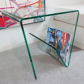 mesa moderna vidro curvo