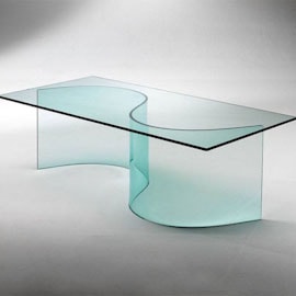 mesa vidros curvos grande jantar escritorio