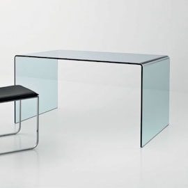 mesa escritorio vidro curvo